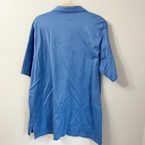 Peter Millar Mens Blue Mini Stripe Summer Comfort Polo Shirt XL Embroidered Logo - Picture 3 of 9